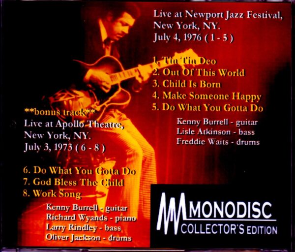 Kenny Burrell Trio/NY,USA 1976 & more - Image 2