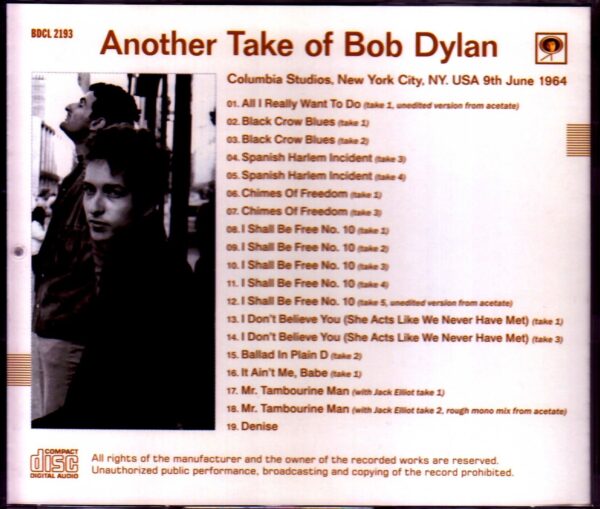 Bob Dylan/NY,USA 1964 Another Take Ver. - Image 2