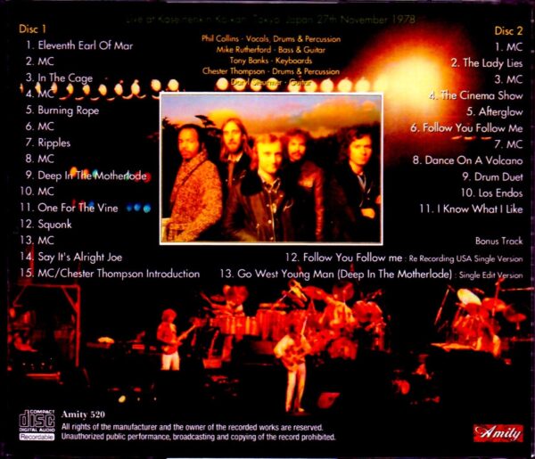 Genesis/Tokyo,Japan 11.27.1978 & more - Image 2