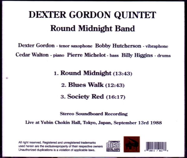 Dexter Gordon Quintet/Tokyo,Japan 1988 - Image 2
