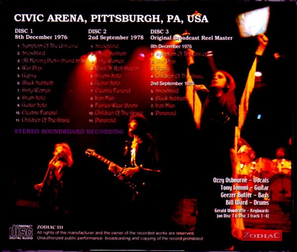 Black Sabbath/PA,USA 1976・1978 Stereo SBD & Pre-Broadcast Masters - Image 2