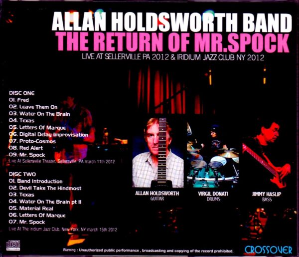 Allan Holdsworth Band/NY,USA 2012 - Image 2