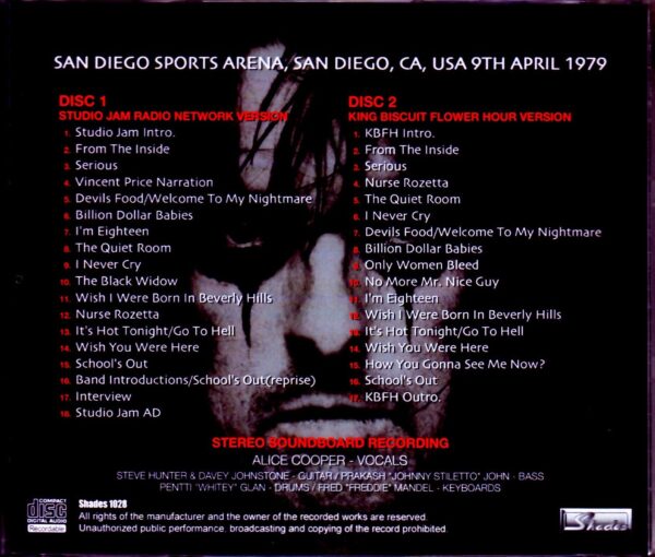 Alice Cooper/CA,USA 1979 Broadcast Masters - Image 2