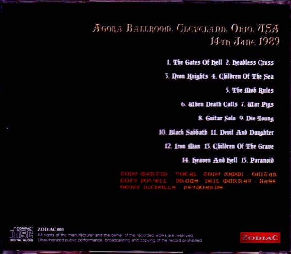 Black Sabbath/OH,USA 1989 Upgrade - Image 2