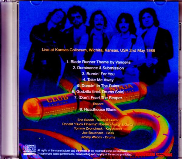 B.O.C. Blue Oyster Cult/KS, USA 1986 - Image 2