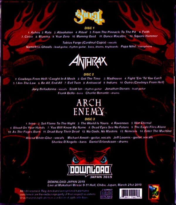 Ghost,Anthrax,Arch Enemy/Chiba,Japan 2019 - Image 2