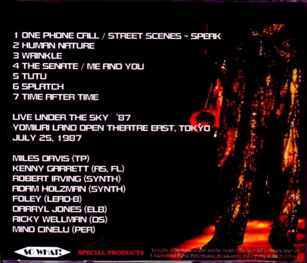 Miles Davis/Tokyo,Japan 1987 - Image 2