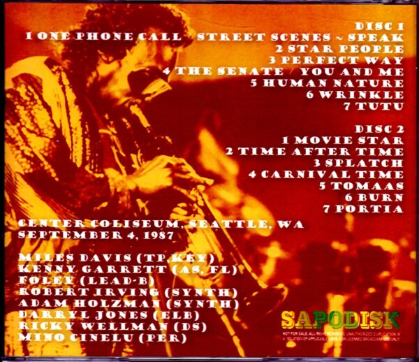 Miles Davis/WA,USA 1987 - Image 2