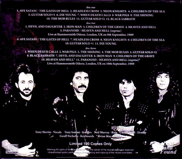 Black Sabbath/London,UK 1989 2 Days Complete - Image 2