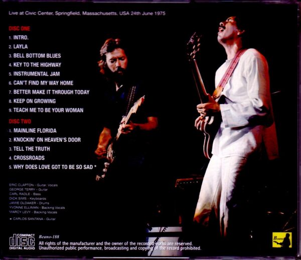 Eric Clapton/MA,USA 1975 Upgrade - Image 2