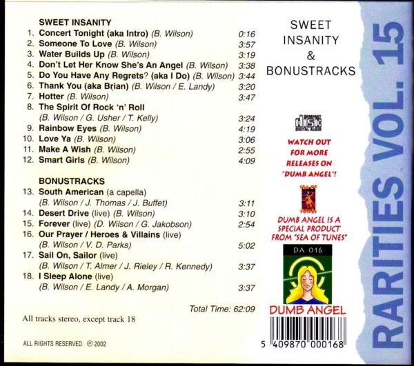 Brian Wilson/Rarities Unreleased Album Sweet Insanity & more - Image 2