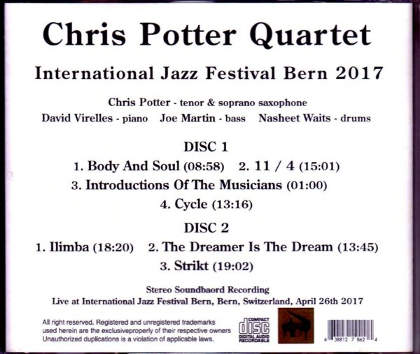 Chris Potter Quartet/Switzerland 2017 - Image 2