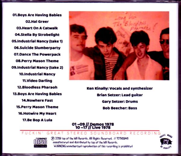 Brian Setzer and the Bloodless Pharaohs/Unreleased Demos & Live 1978 - Image 2