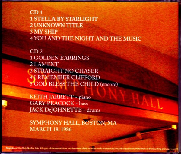 Keith Jarrett Trio/MA,USA 1986 - Image 2