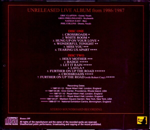 Eric Clapton/Unreleased Live Album 1986-1987 - Image 2