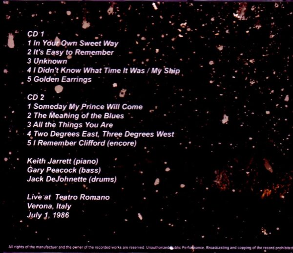 Keith Jarrett Trio/Italy 1986 - Image 2