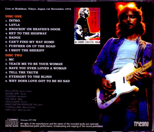 Eric Clapton/Tokyo,Japan 11.1.1975 Upgrade - Image 2