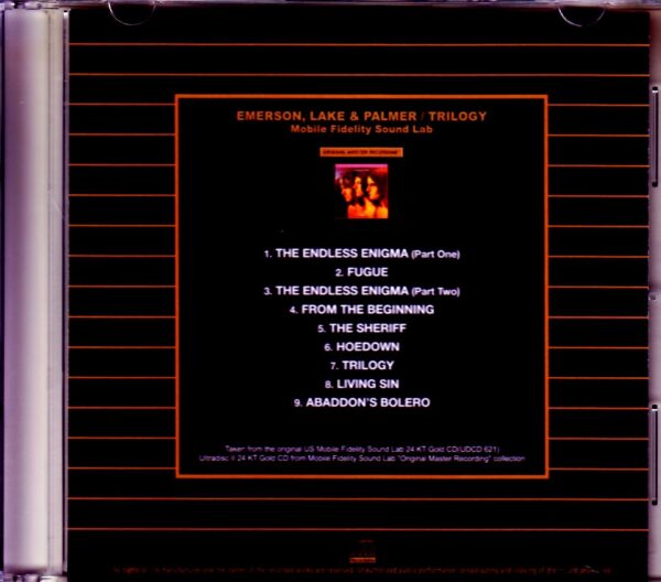 EL & P Emerson,Lake & Palmer/Trilogy Original US Mobile Fidelity Sound Lab - Image 2