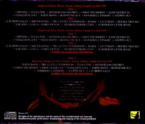 Eric Clapton/Canada 1985 Complete Upgrade & Rehearsals - Image 2