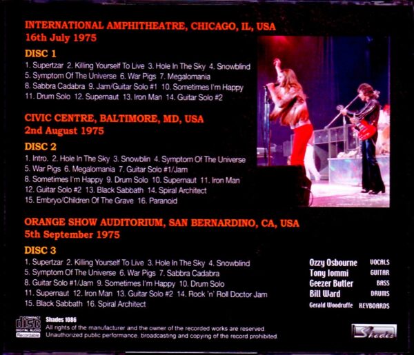 Black Sabbath/US Tour 1975 AUD Collection - Image 2