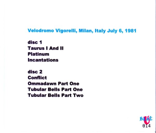 Mile Oldfield/Italy 1981 - Image 2