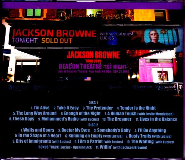 Jackson Browne/NY,USA 6.23.2019 IEM Matrix Ver. - Image 2