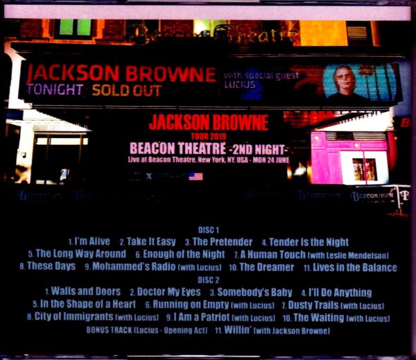 Jackson Browne/NY,USA 6.24.2019 IEM Matrix Ver. - Image 2