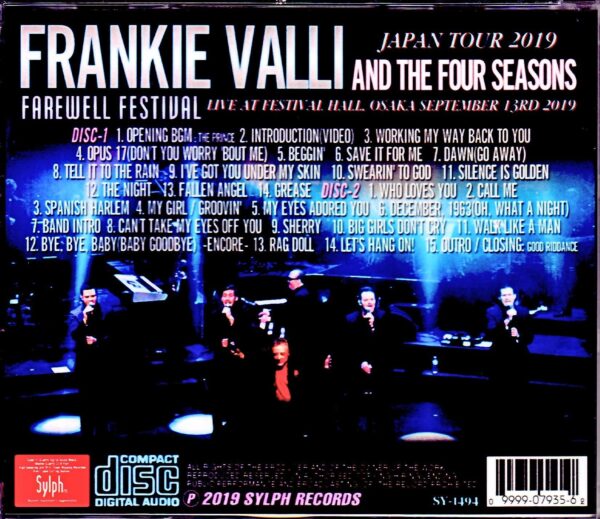 Frankie Valli and the Four Seasons/Osaka,Japan 2019 - Image 2