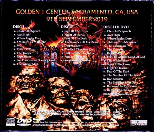 Iron Maiden/CA,USA 2019 ALD・AUD Matrix Ver. - Image 2