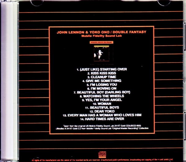 John Lennon/Double Fantasy Original US Mobile Fidelity Sound Lab - Image 2