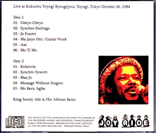 King Sunny Ade/Tokyo,Japan 1984 - Image 2