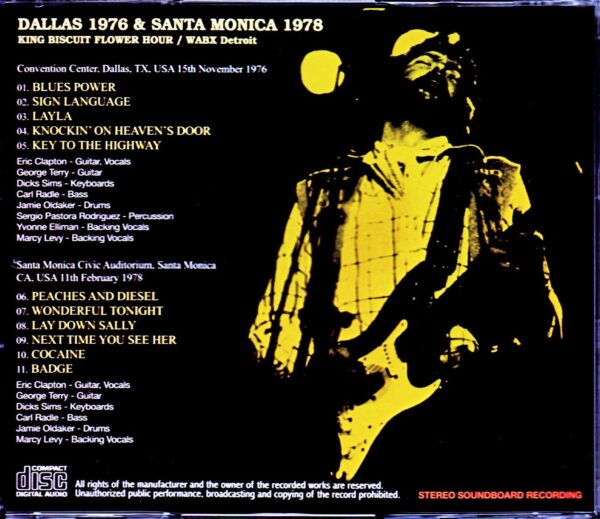Eric Clapton/TX,USA 1976 & more - Image 2