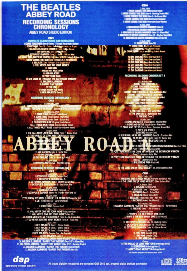 Beatles/Abbey Road Recording Sessions Chronology - Image 2