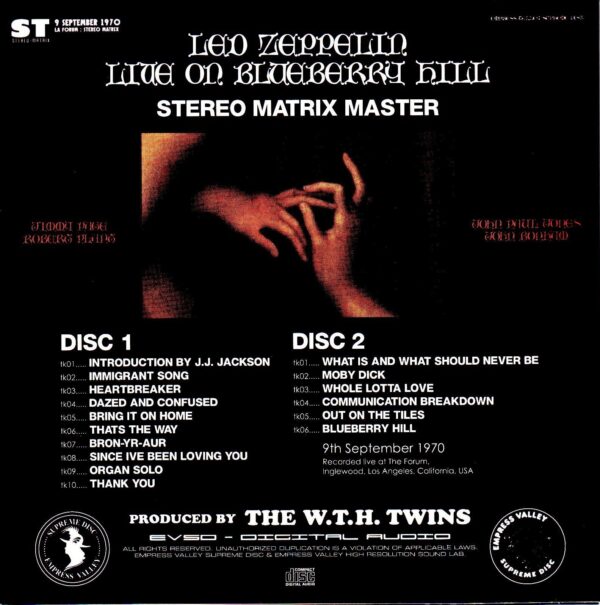 Led Zeppelin/CA,USA 9.4.1970 Stereo Matrix Master - Image 2