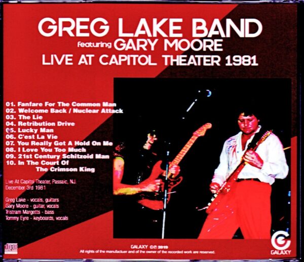 Greg Lake Band, Gary Moore/NJ, USA 1981 - Image 2