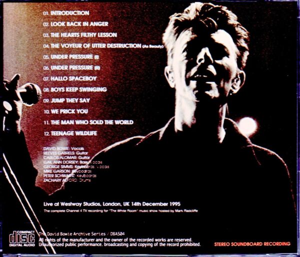 David Bowie/London,UK 1995 Complete Channel 4 Recording - Image 2