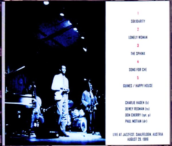 American Jazz Quartet Charlie Haden, Don Cherry, Paul Motian, Dewey Redman/Austria 1986 - Image 2