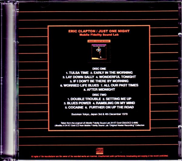 Eric Clapton/Just One Night Original US Mobile Fidelity Sound Lab - Image 2
