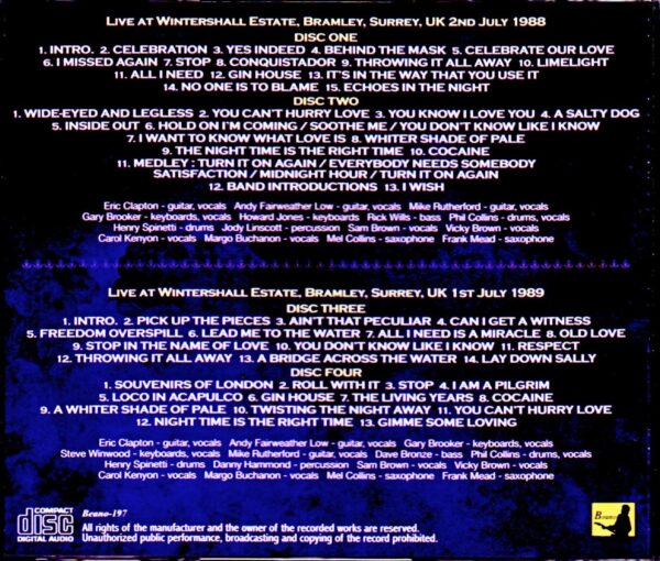Eric Clapton,Band Du Lac/UK 1988 & more Original Masters - Image 2