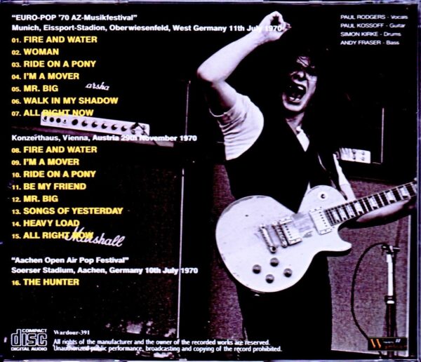 Free/Europe Tour Collection 1970 - Image 2