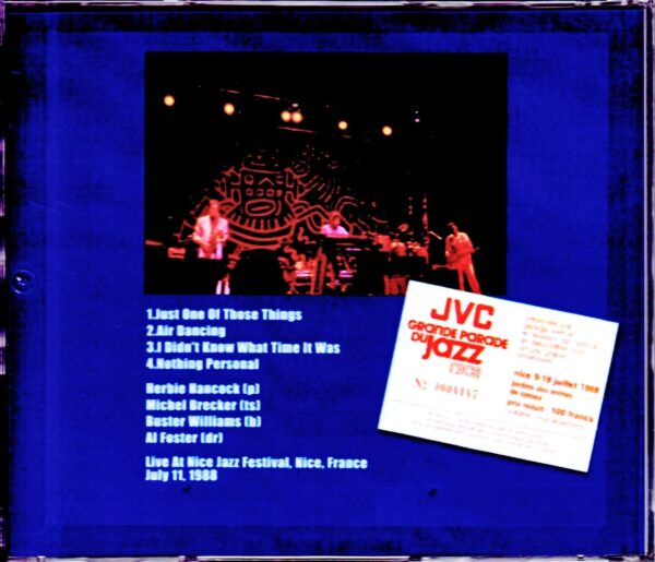 Herbie Hancock Quartet, Michael Brecker/France 1988 - Image 2