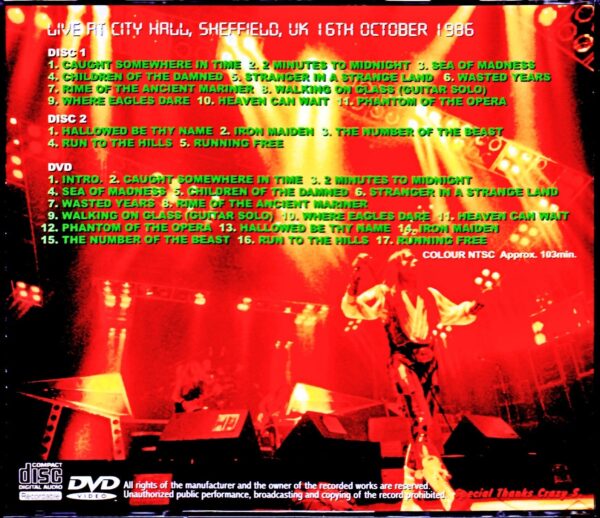 Iron Maiden/UK 10.16.1986 S & V - Image 2