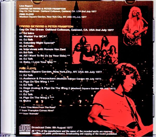 Lynyrd Skynyrd,Peter Frampton,Pink Floyd/Broadcast NY,USA 1978 - Image 2