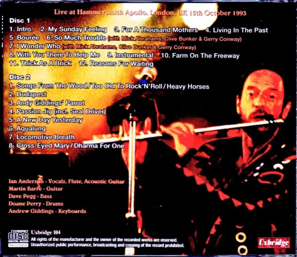 Jethro Tull/London.UK 10.15.1993 - Image 2
