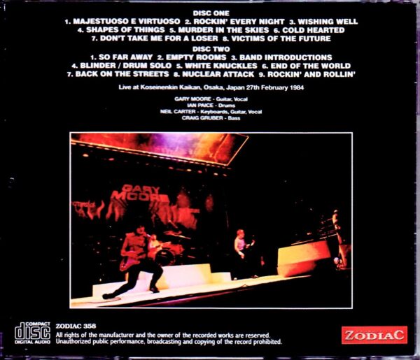 Gary Moore/Osaka,Japan 2.27.1984 Upgrade - Image 2