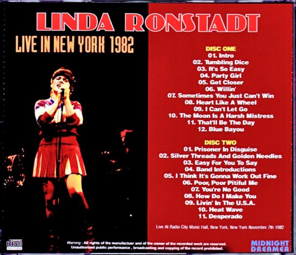Linda Ronstadt/NY,USA 1982 - Image 2