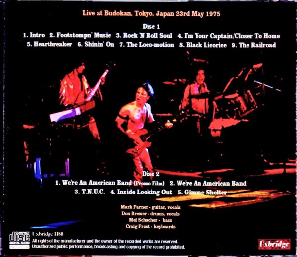 Grand Funk/Tokyo,Japan 5.23.1975 - Image 2