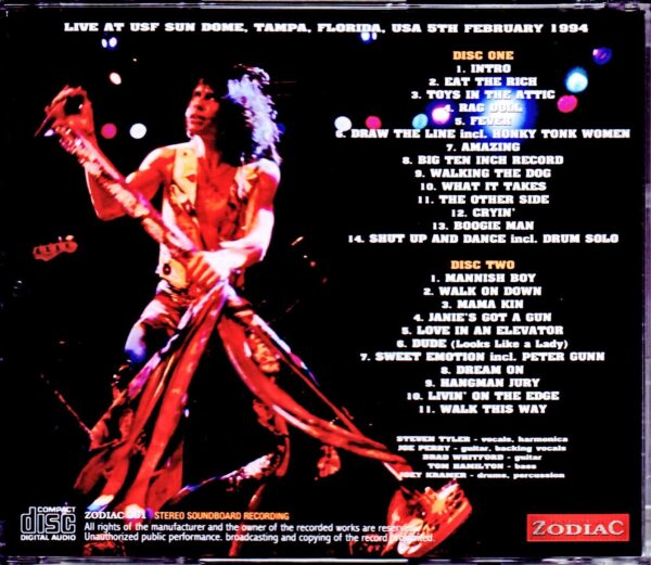 Aerosmith/FL,USA 1994 Stereo Soundboard Master - Image 2
