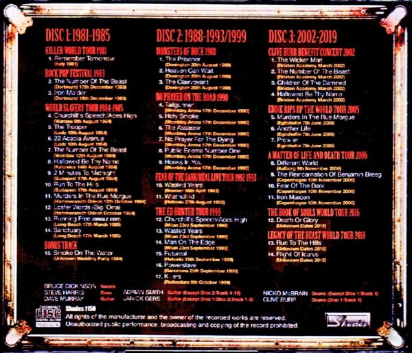 Iron Maiden/Live Track Compilation Dicknson Years - Image 2