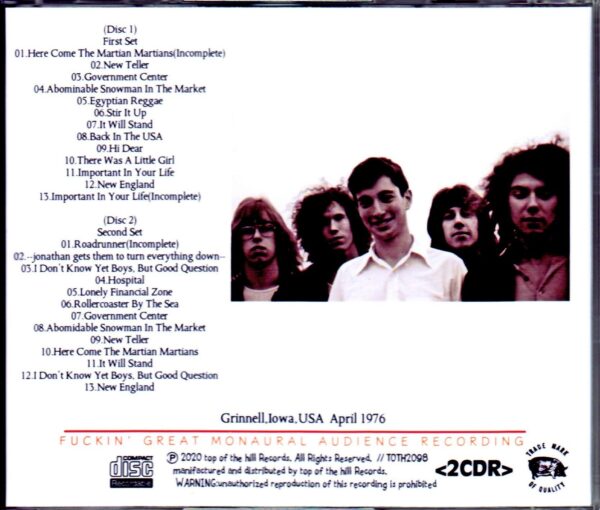 Jonathan Richman & Modern Lovers/Iowa, USA 1976 - Image 2